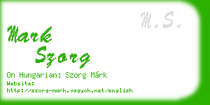 mark szorg business card